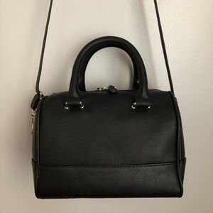 UO black faux leather crossbody satchel bag